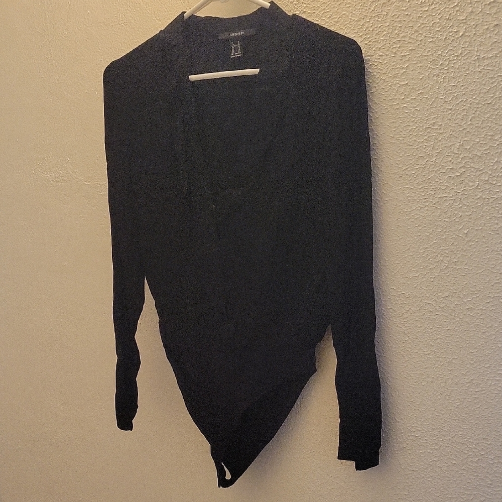 Forever 21 Black Long Sleeve Body Suit SMALL